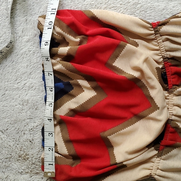 RUE21 Strapless X-Long Maxi Dress-Geometric Design-Lined Bodice-Slip-on-EUC-Sz M - Picture 8 of 10